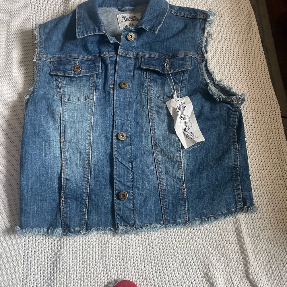 So Nikki Blue Denim Vest